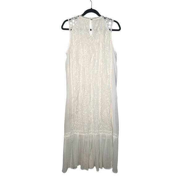 Anthropologie S Marguerite Lace Midi Dress Cotton Sleeveless Crewneck White EUC! - Picture 4 of 7